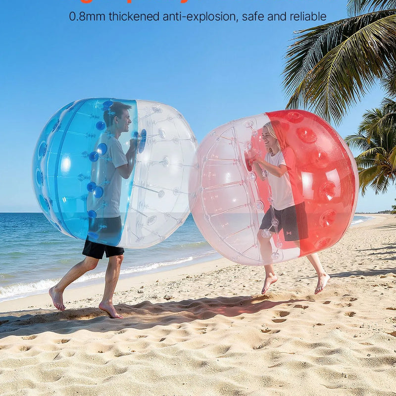 VEVOR piepūšamās bumper bumbas 2 gab., 1,5 m sumo zorb bumbas pusaudžiem un pieaugušajiem, 0,8 mm PVC cilvēka kāmja burbuļbumbas āra komandu spēlēm dārzā, pagalmā un parkā