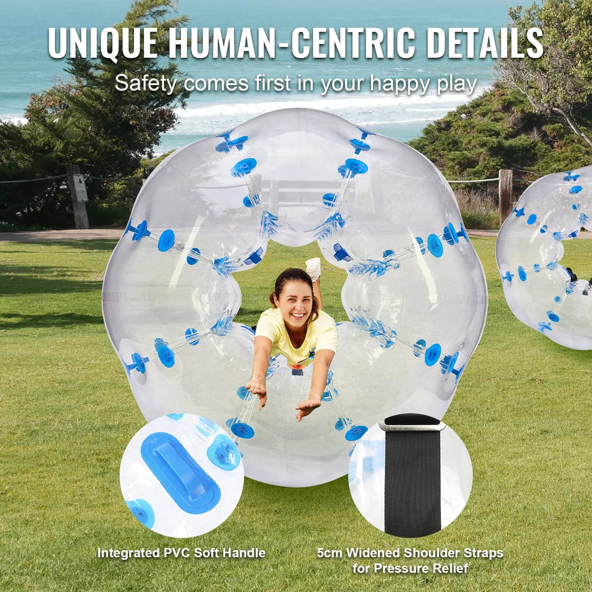 VEVOR Inflatable Sumo Bumper Ball 1.5 m for Teenagers and Adults, 0.8 mm PVC, 1 pc