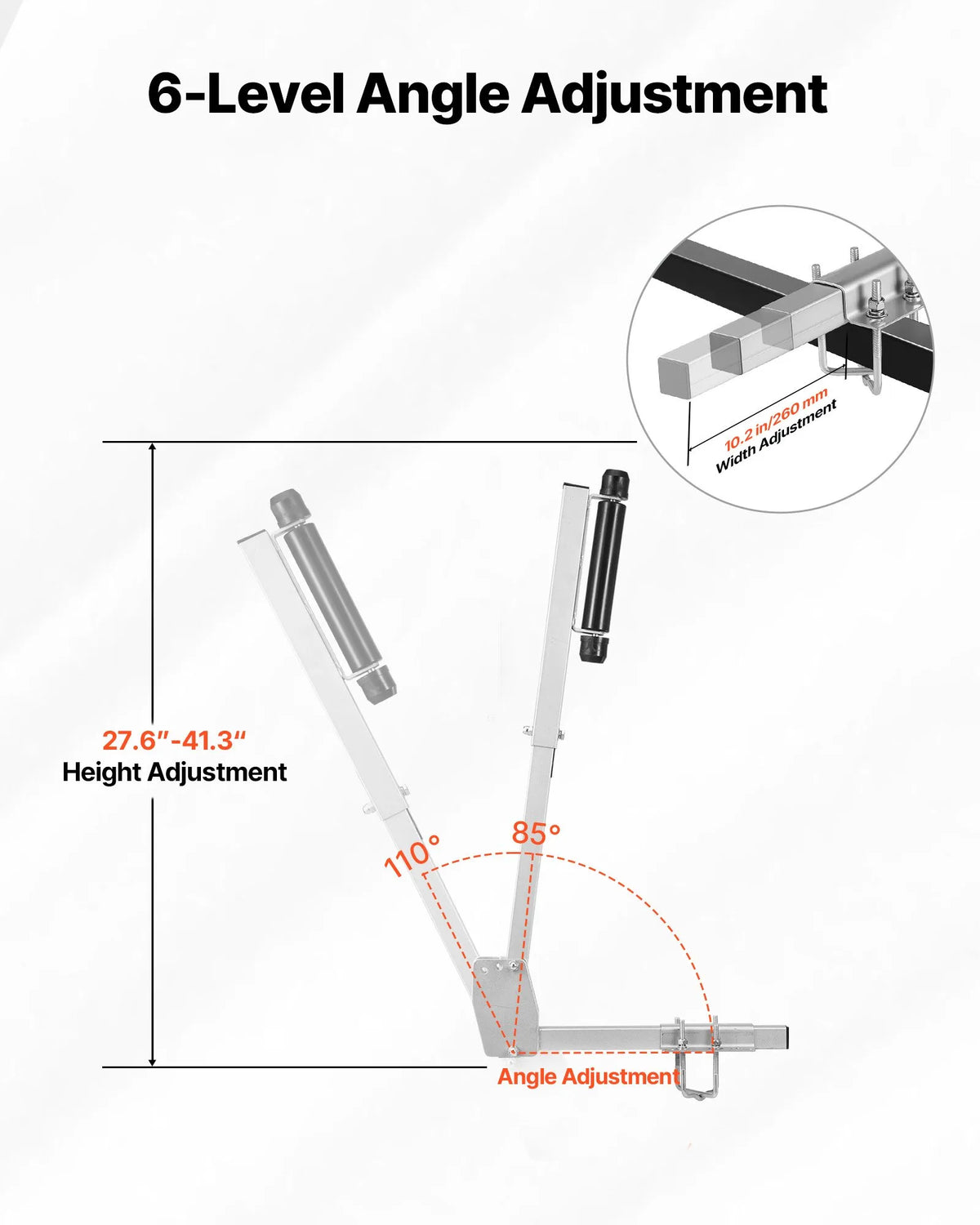 VEVOR laivu piekabes vadotnes 700–1050 mm regulējams augstums, 2 gab., pastiprinātas ar rullīšu vadību, piemērotas lielākām makšķerēšanas un sporta laivām - ZEMLETES.LV