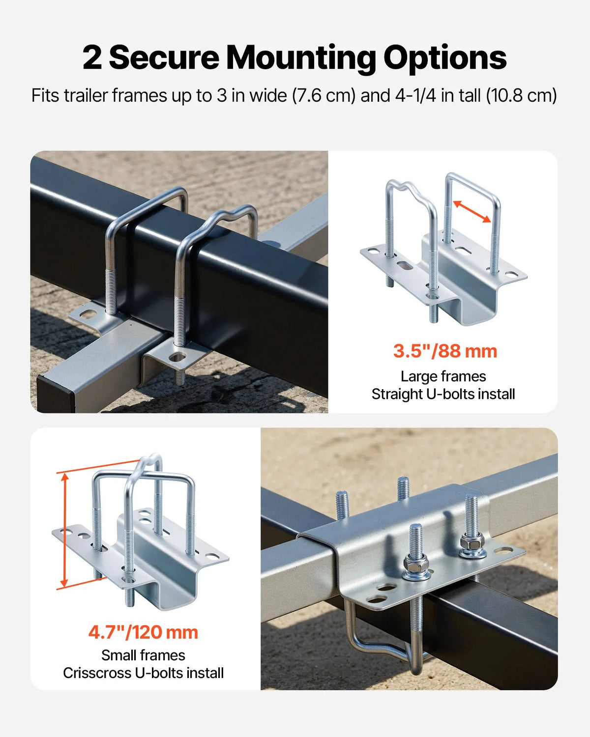 VEVOR laivu piekabes vadotnes 700–1050 mm regulējams augstums, 2 gab., pastiprinātas ar rullīšu vadību, piemērotas lielākām makšķerēšanas un sporta laivām - ZEMLETES.LV