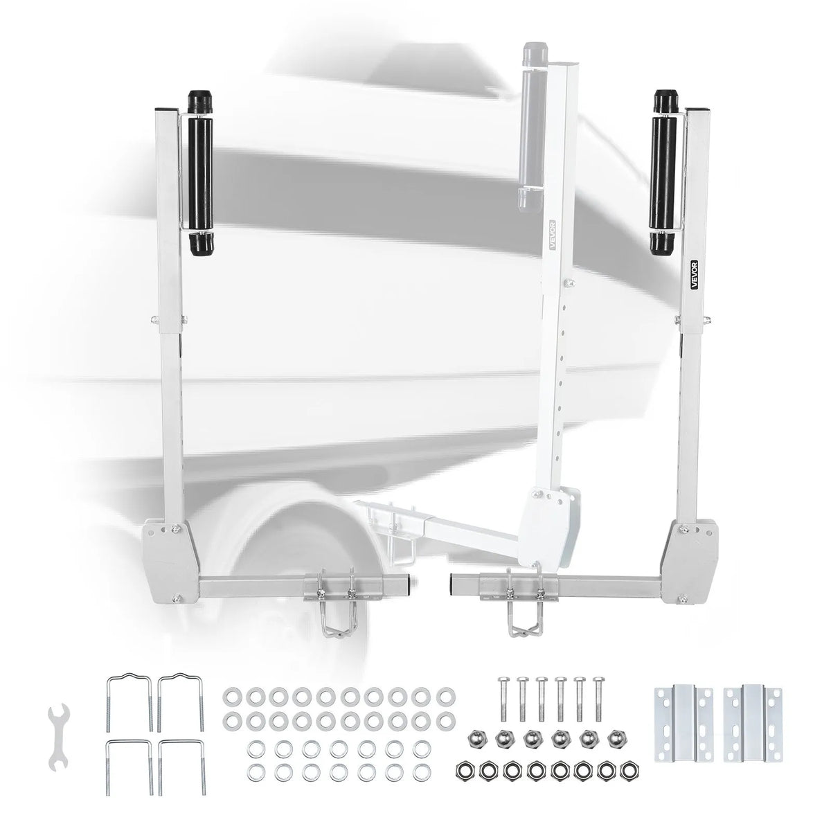 VEVOR laivu piekabes vadotnes 700–1050 mm regulējams augstums, 2 gab., pastiprinātas ar rullīšu vadību, piemērotas lielākām makšķerēšanas un sporta laivām - ZEMLETES.LV
