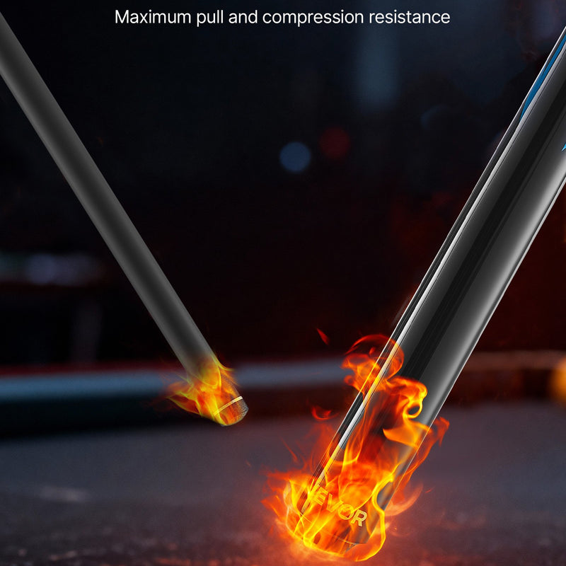 VEVOR viengabala break/jump biljarda kija 1473,2 mm, 554 g smaga kija ar oglekļa šķiedras kātu un kļavas roktura daļu, jaudīgiem sitieniem un lēciena sitieniem, piemērota pieaugušajiem mājai un birojam