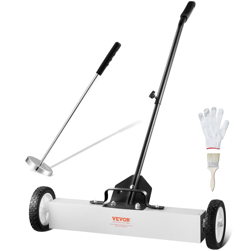 VEVOR magnētiskais savācējs ar riteņiem 610 mm, 22,7 kg celtspēja, ar teleskopisku magnētisko pacēlāju naglu un skrūvju savākšanai darbnīcā, garāžā un pagalmā