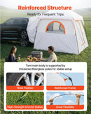 VEVOR SUV telts 6 personām 3,05 × 2,74 m, 3 sezonu bagāžnieka telts ar ventilējamām durvīm un sieta logiem, PU2000 mm ūdensizturība, divējāda lietošana, piemērota kempingam un pārgājieniem - ZEMLETES.LV
