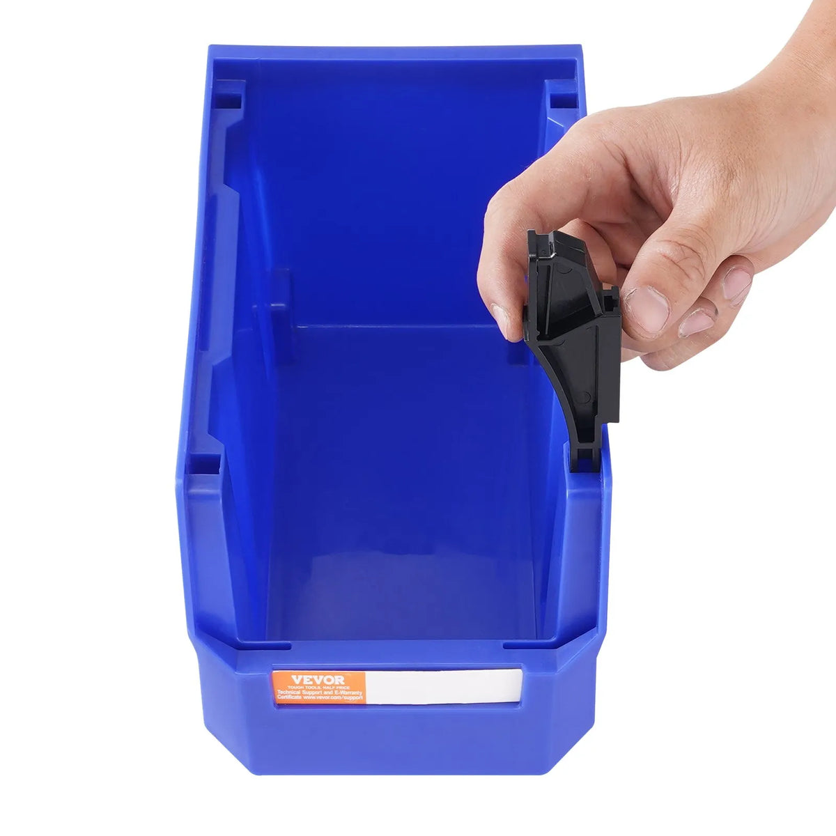VEVOR plastmasas uzglabāšanas kastes 279 x 127 x 127 mm, piekarināmas un sakraujamas organizēšanas kastes, smagās klases uzglabāšanas konteineri skapim, virtuvei, birojam vai pieliekamajam, 12 gab., zila/sarkana - ZEMLETES.LV