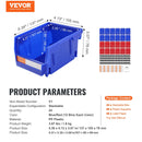 VEVOR plastmasas uzglabāšanas kastes 127 x 102 x 76 mm, piekarināmas un sakraujamas organizēšanas kastes, smagās klases uzglabāšanas konteineri skapim, virtuvei, birojam vai pieliekamajam, 24 gab., zila/sarkana - ZEMLETES.LV