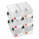 VEVOR sakraujamas plastmasas uzglabāšanas kastes 377 x 215 x 180 mm, konteineri skapim, garāžai, sīkām detaļām, biroja piederumiem un citiem aksesuāriem, 6 gab., caurspīdīgas - ZEMLETES.LV