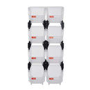 VEVOR sakraujamas plastmasas uzglabāšanas kastes 276 x 140 x 130 mm, konteineri skapim, garāžai, sīkām detaļām, biroja piederumiem un citiem aksesuāriem, 8 gab., caurspīdīgas - ZEMLETES.LV