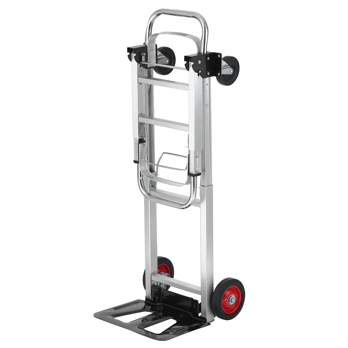 VEVOR 2 vienā alumīnija rokas ratiņi, kravnesība 181,4 kg, smagās slodzes pārveidojami salokāmi ratiņi ar gumijas riteņiem, no rokas ratiņiem uz platformas ratiņiem - ZEMLETES.LV