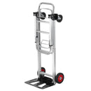 VEVOR 2 vienā alumīnija rokas ratiņi, kravnesība 181,4 kg, smagās slodzes pārveidojami salokāmi ratiņi ar gumijas riteņiem, no rokas ratiņiem uz platformas ratiņiem - ZEMLETES.LV