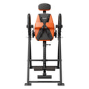 VEVOR QD002A inversijas galds, līdz 136 kg, salokāms muguras stiepšanas trenažieris ar dubulto rullīšu fiksāciju, regulējamu leņķi un augstumu, plecu un potīšu atbalstu, melns