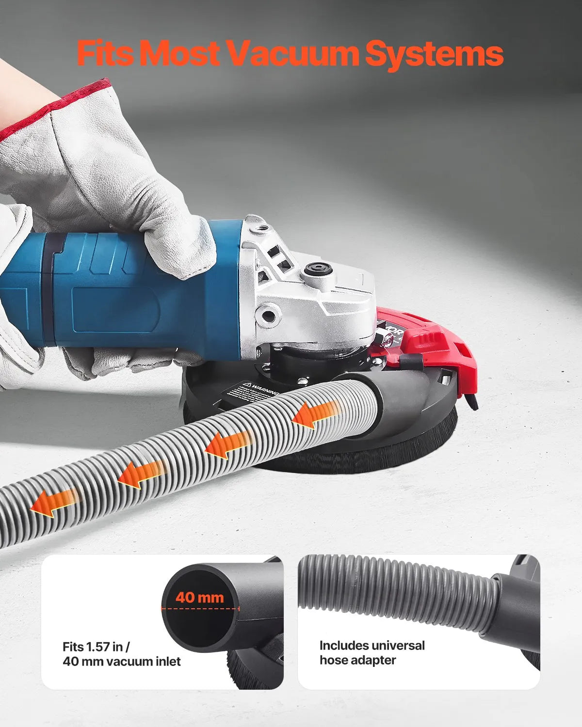 VEVOR Angle Grinder Dust Shroud 100–125 mm with 125 mm Diamond Grinding Wheel