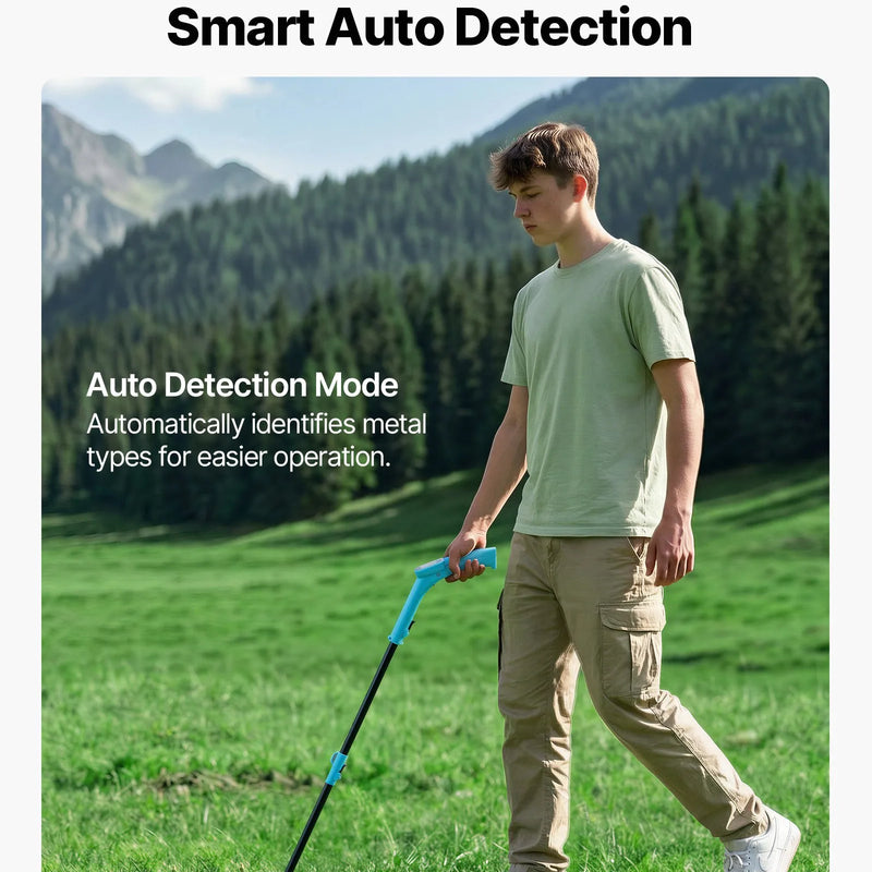 VEVOR metāla detektors ar 101,6 mm displeju, viegls, ar LCD ekrānu un 152,4 mm IP68 ūdensizturīgu meklēšanas spoli, regulējams 650–930 mm, piemērots zelta meklēšanai