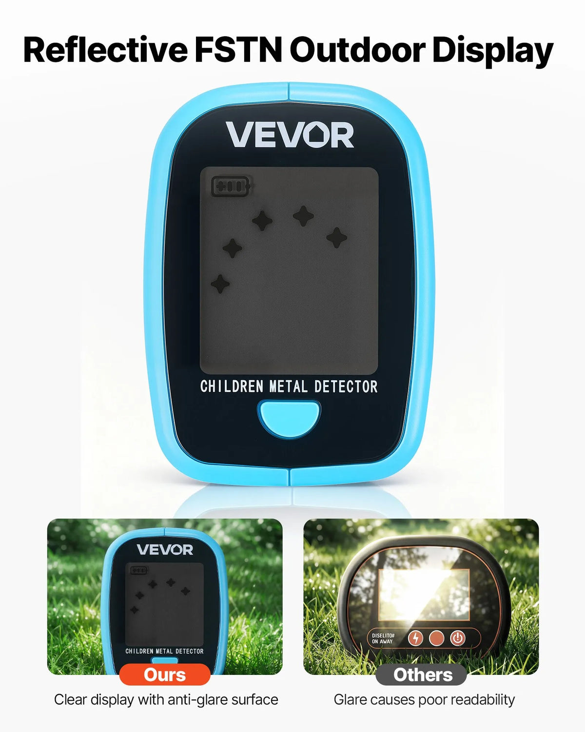 VEVOR metāla detektors ar 101,6 mm displeju, viegls, ar LCD ekrānu un 152,4 mm IP68 ūdensizturīgu meklēšanas spoli, regulējams 650–930 mm, piemērots zelta meklēšanai - ZEMLETES.LV