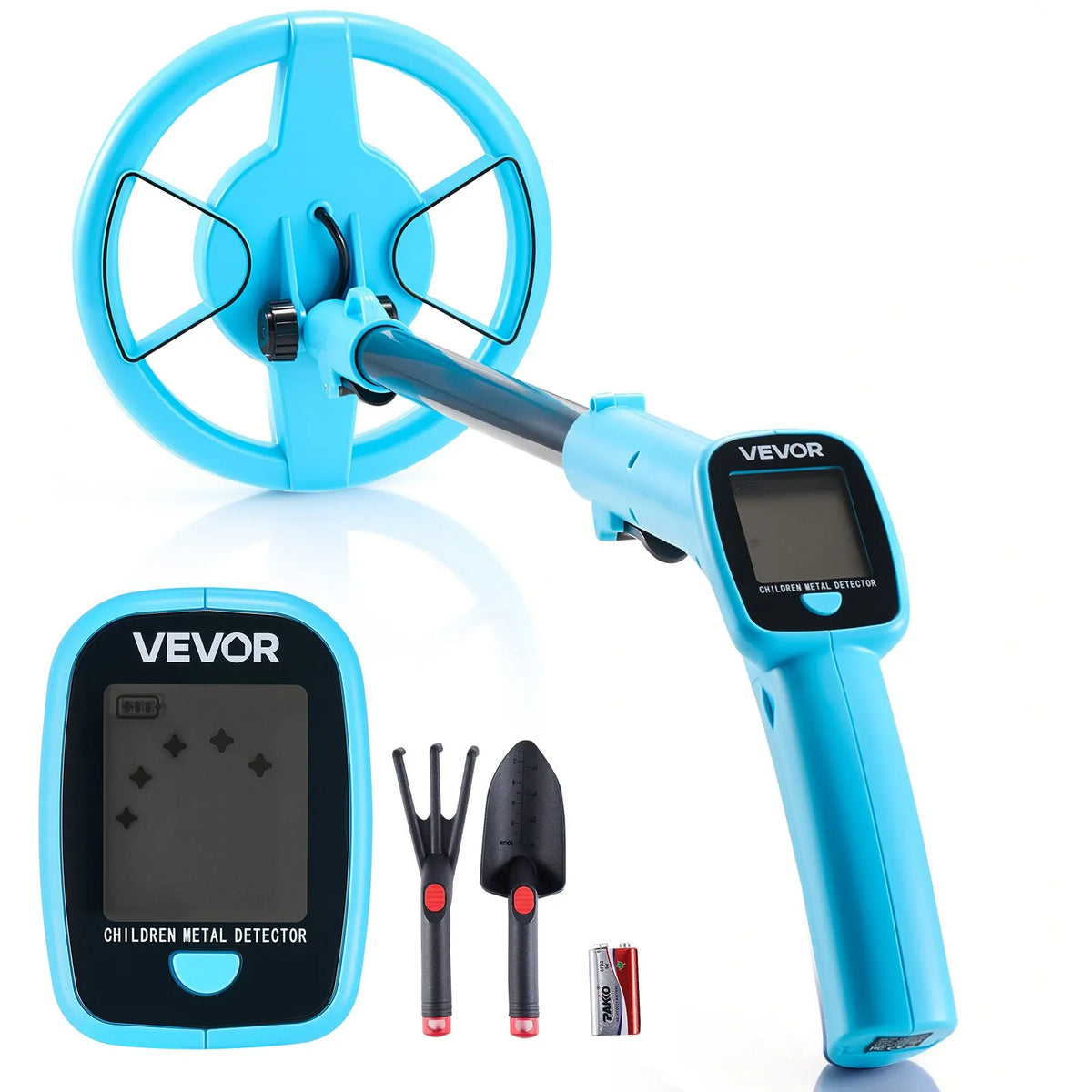 VEVOR metāla detektors ar 101,6 mm displeju, viegls, ar LCD ekrānu un 152,4 mm IP68 ūdensizturīgu meklēšanas spoli, regulējams 650–930 mm, piemērots zelta meklēšanai - ZEMLETES.LV