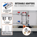 VEVOR 2 atzaru siltās grīdas kolektors 1/2 collu PEX caurulēm, nerūsējošā tērauda kolektors hidrauliskajai apsildei, komplekts ar 1/2 collu adapteriem