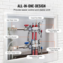 VEVOR 2 atzaru siltās grīdas kolektors 1/2 collu PEX caurulēm, nerūsējošā tērauda kolektors hidrauliskajai apsildei, komplekts ar 1/2 collu adapteriem