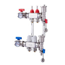 VEVOR 2 atzaru siltās grīdas kolektors 1/2 collu PEX caurulēm, nerūsējošā tērauda kolektors hidrauliskajai apsildei, komplekts ar 1/2 collu adapteriem