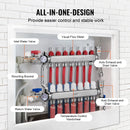 VEVOR 7 zaru starojuma apkures kolektors, 1,27 cm PEX cauruļu grīdas apkures kolektora komplekts