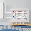 VEVOR 8 zaru starojuma apkures kolektors, 12,7 mm PEX cauruļu kolektors no nerūsējošā tērauda hidrauliskajai grīdas apkurei, PEX kolektora komplekts ar 12,7 mm adapteriem