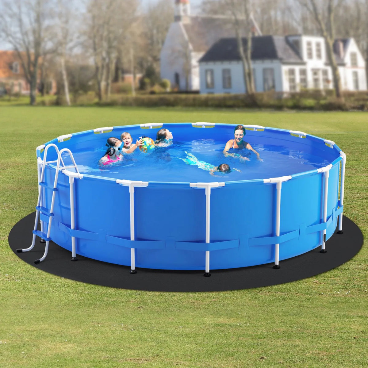 VEVOR Pool Liner Pad for Round Above Ground Pool Ø 6.40 m, Extra Thick Pool Underlay, Puncture Protection, Recycled Geotextile Base Material, Extends Liner Lifespan