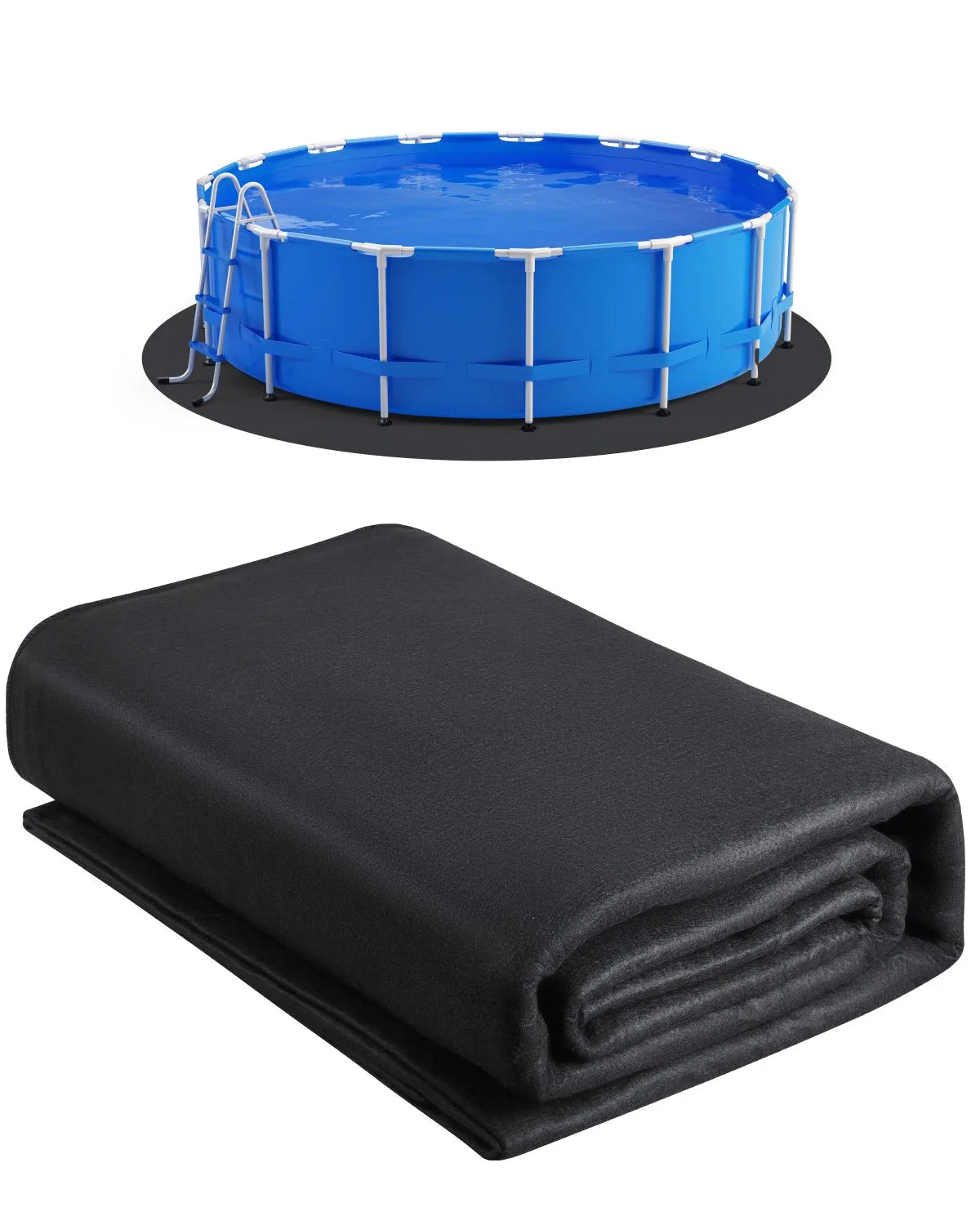 VEVOR Pool Liner Pad for Round Above Ground Pool Ø 6.40 m, Extra Thick Pool Underlay, Puncture Protection, Recycled Geotextile Base Material, Extends Liner Lifespan