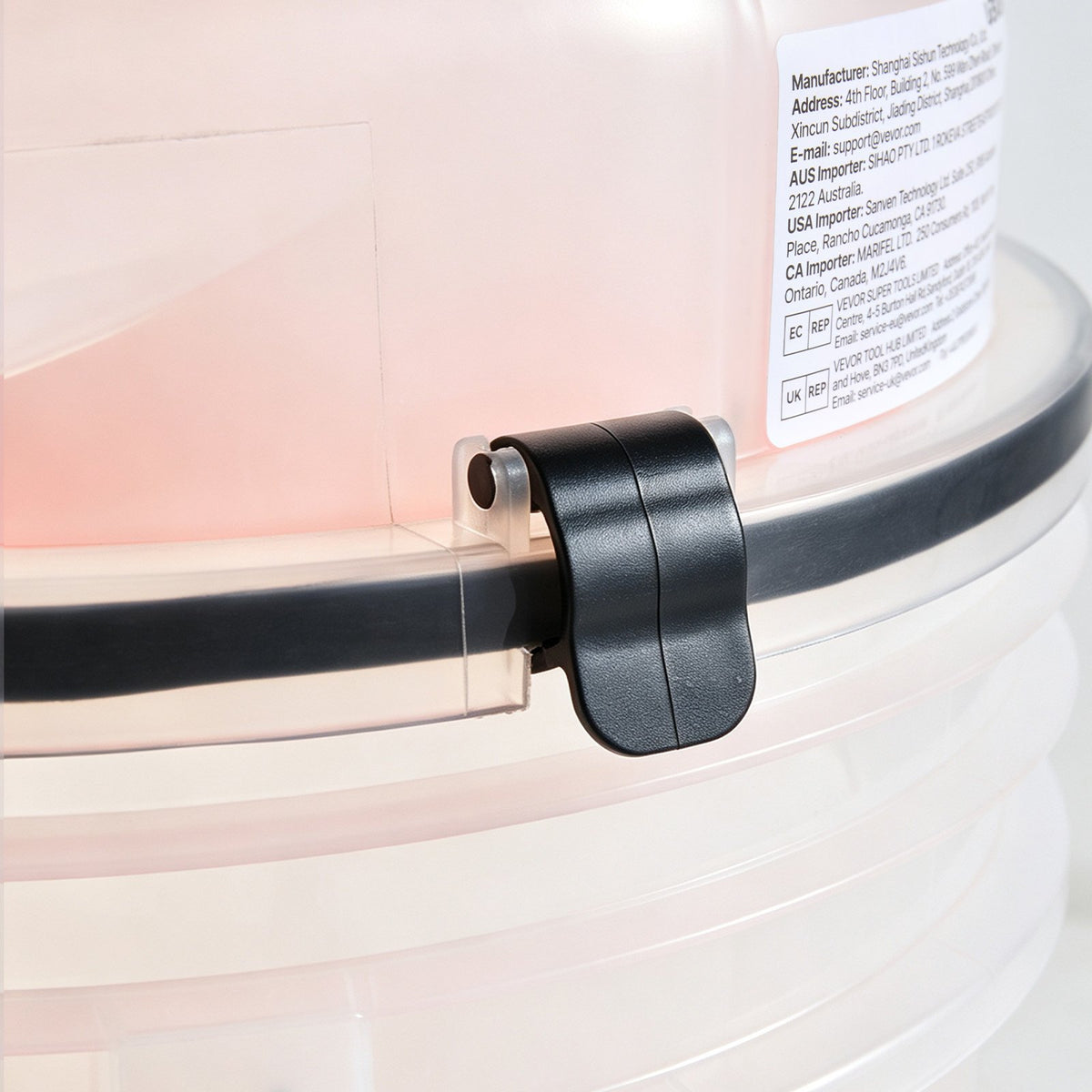 VEVOR ciklona putekļu separators ar 19 l tvertni, 50,8–63,5 mm savienojumi, 90 cm šļūtene, leņķa adapteris un pārvietojami riteņi