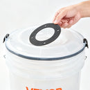 VEVOR ciklona putekļu separators ar 19 l tvertni, 50,8 mm pieslēgums, 90 cm PU šļūtene, leņķa adapteris un riteņi, caurspīdīgs PP