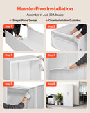 VEVOR metāla uzglabāšanas skapis 800 × 400 × 1750 mm, slēdzams tērauda skapis ar 5 līmeņiem, 4 regulējamiem plauktiem, 2 magnētiskām durvīm un 2 atslēgām, garāžai, noliktavai, pagrabam, veļas telpai un birojam, balts.