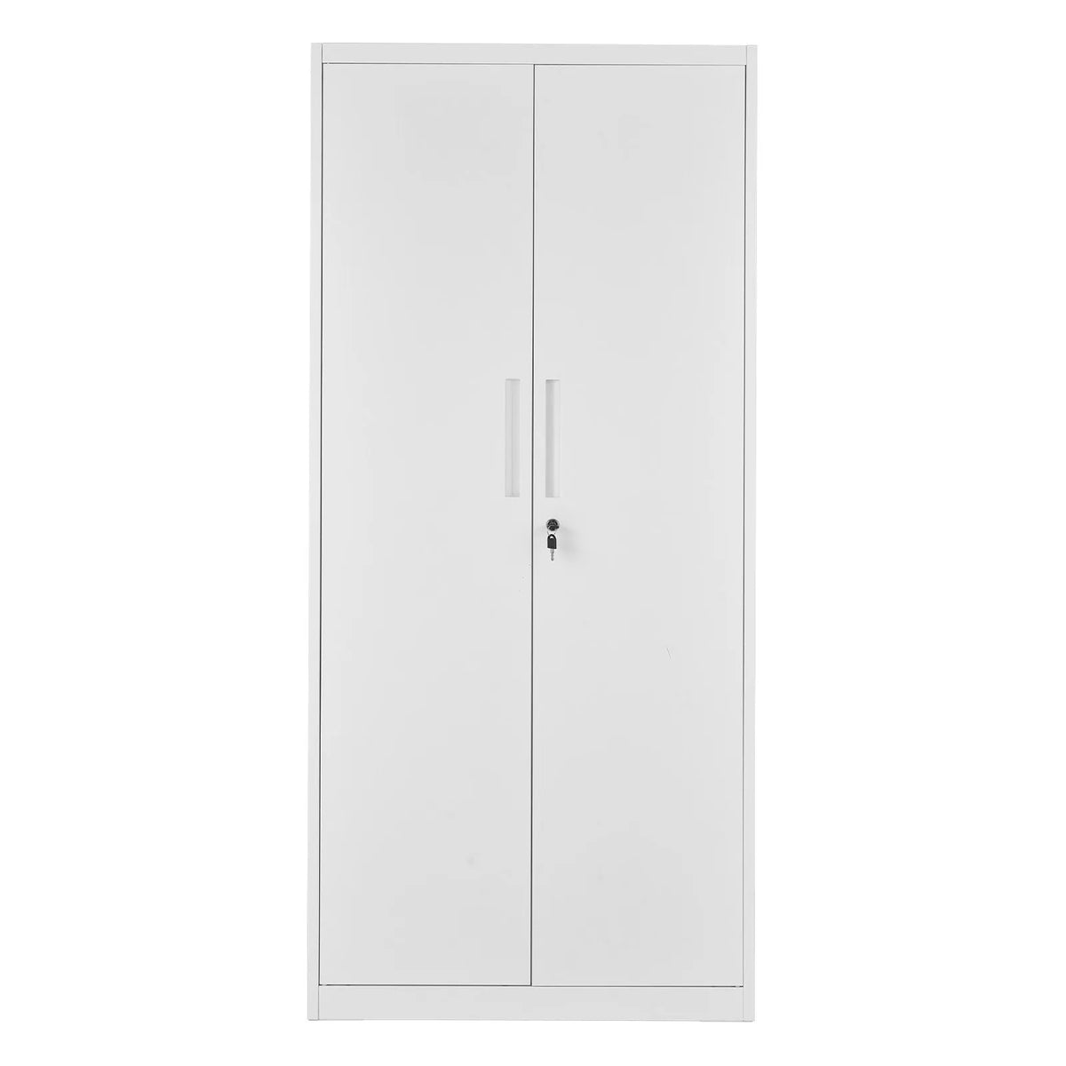 VEVORi metallist hoiukapp 800 × 400 × 1750 mm, lukustatav terasest kapp 5 tasandiga, 4 reguleeritava riiuliga, 2 magnetukse ja 2 võtmega, garaažile, laoruumile, keldrile, pesuruumile ja kontorile, valge.