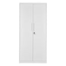 VEVOR metāla uzglabāšanas skapis 800 × 400 × 1750 mm, slēdzams tērauda skapis ar 5 līmeņiem, 4 regulējamiem plauktiem, 2 magnētiskām durvīm un 2 atslēgām, garāžai, noliktavai, pagrabam, veļas telpai un birojam, balts.