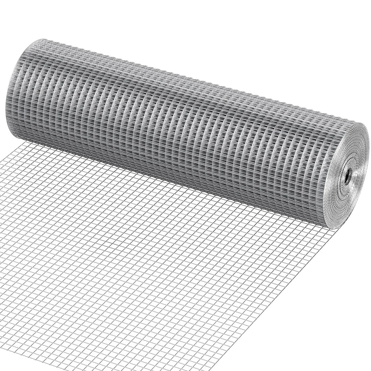 VEVOR karsti cinkots metāla siets, 12,7 mm, 610 mm × 15,24 m, 19 gauge stieple, metināts režģis vistu žogiem, būriem un dārza aizsardzībai