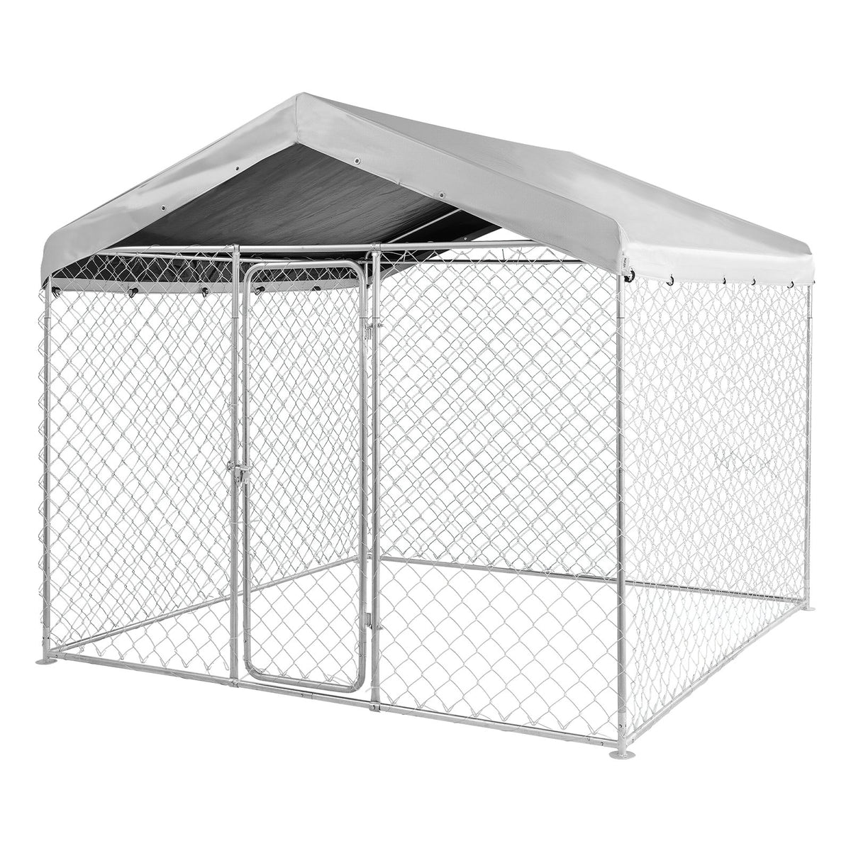 VEVOR Outdoor Dog Pen with UV-Resistant Roof Cover and Lock, 2.3 × 2.3 × 2.15 m