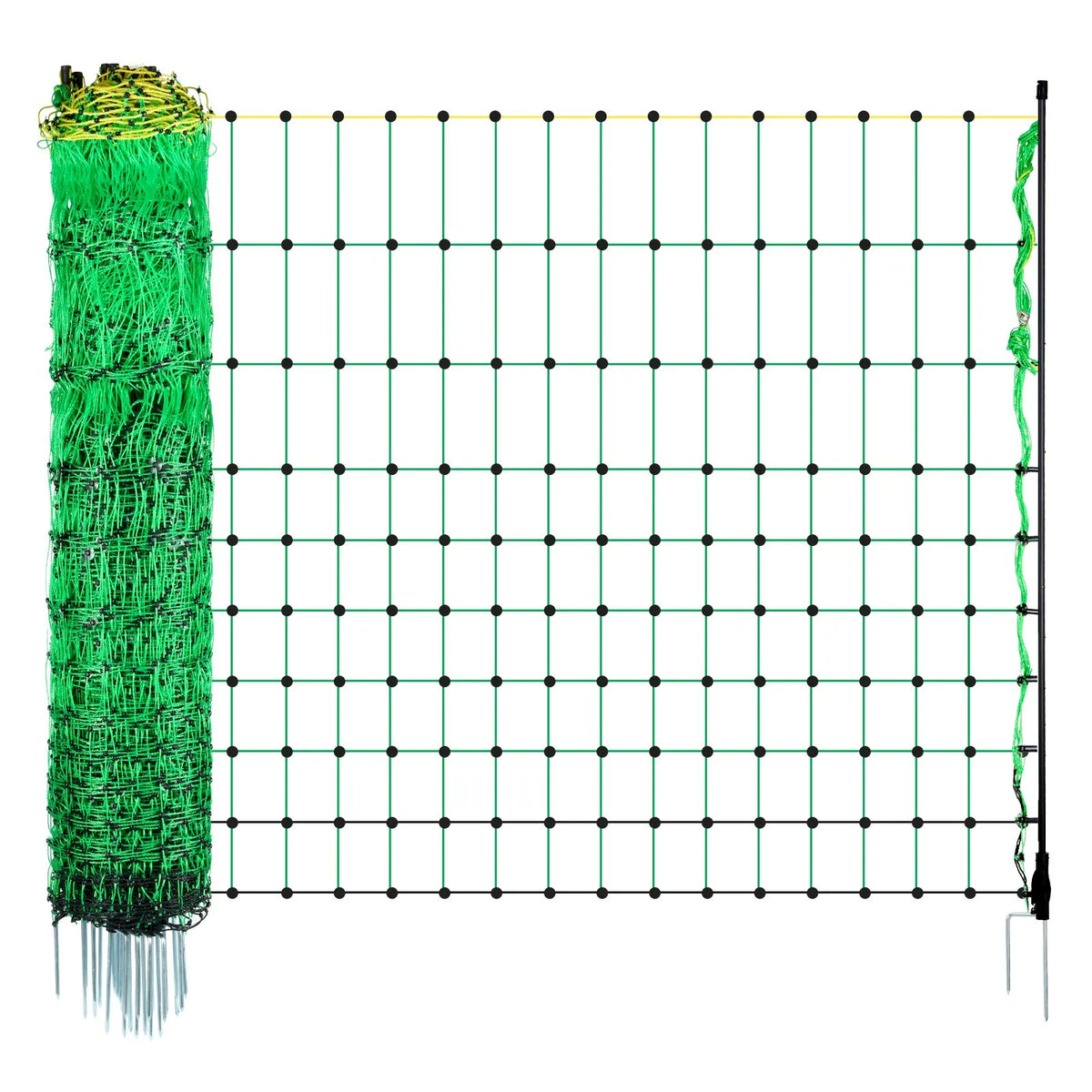 VEVOR elektriskais tīkla žogs, 1,27 m x 50 m, pārvietojams sieta žogs ar stabiem un mietiņiem kazām, aitām, briežiem, cūkām un suņiem, piemērots pagalmiem, dārziem un saimniecībām - ZEMLETES.LV