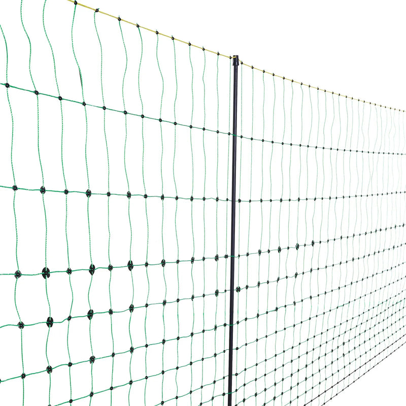 VEVOR elektriskais tīkla žogs, 1,27 m x 50 m, pārvietojams sieta žogs ar stabiem un mietiņiem kazām, aitām, briežiem, cūkām un suņiem, piemērots pagalmiem, dārziem un saimniecībām - ZEMLETES.LV