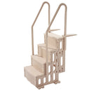 VEVOR baseina kāpnes ar 4 pakāpieniem un dubultām margām, smagas slodzes neslīdoši pakāpieni, maksimālā slodze 181 kg, piemērotas 122–137 cm iebūvētiem un virszemes baseiniem ar jebkura veida segumu, taupe krāsa