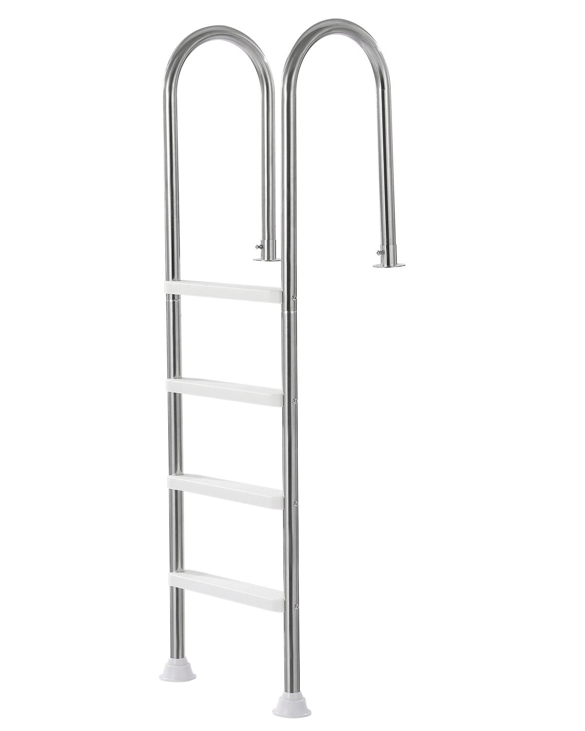 VEVOR Pool Ladder with 4 Steps and Dual Handrails, Non-Slip Reinforced Steps, Stainless Steel Construction, Maximum Load 120 kg, Suitable for 137 cm Deep In-Ground Pools with Removable Deck Pad for Indoor and Outdoor Use