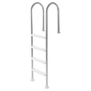 VEVOR baseina kāpnes ar 4 pakāpieniem un dubultām margām, neslīdoši pastiprināti pakāpieni, nerūsējošā tērauda konstrukcija, maksimālā slodze 120 kg, piemērotas 137 cm dziļiem iebūvētiem baseiniem ar montējamu klāja dēli lietošanai iekštelpās un ārā