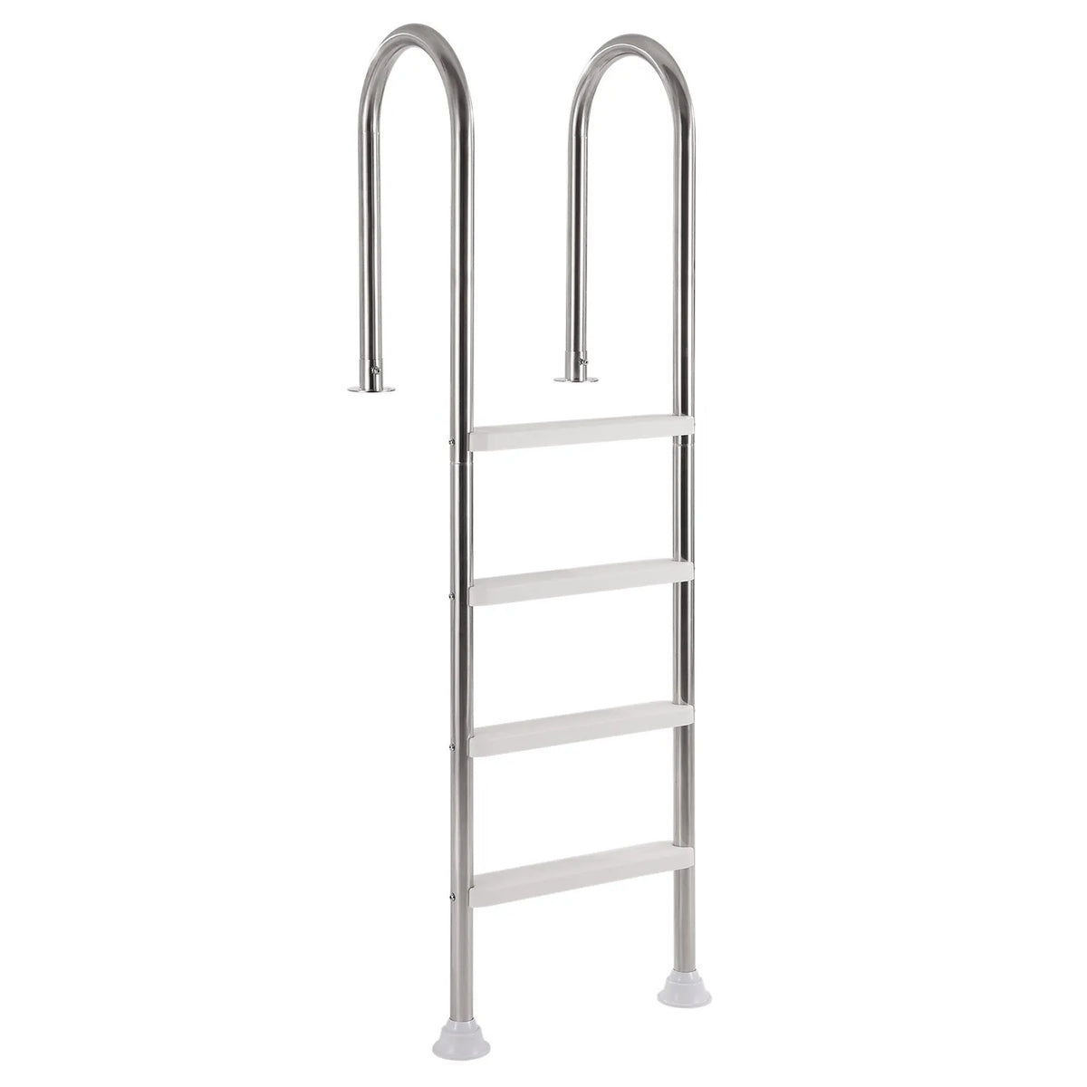 VEVOR Pool Ladder with 4 Steps and Dual Handrails, Non-Slip Reinforced Steps, Stainless Steel Construction, Maximum Load 120 kg, Suitable for 137 cm Deep In-Ground Pools with Removable Deck Pad for Indoor and Outdoor Use
