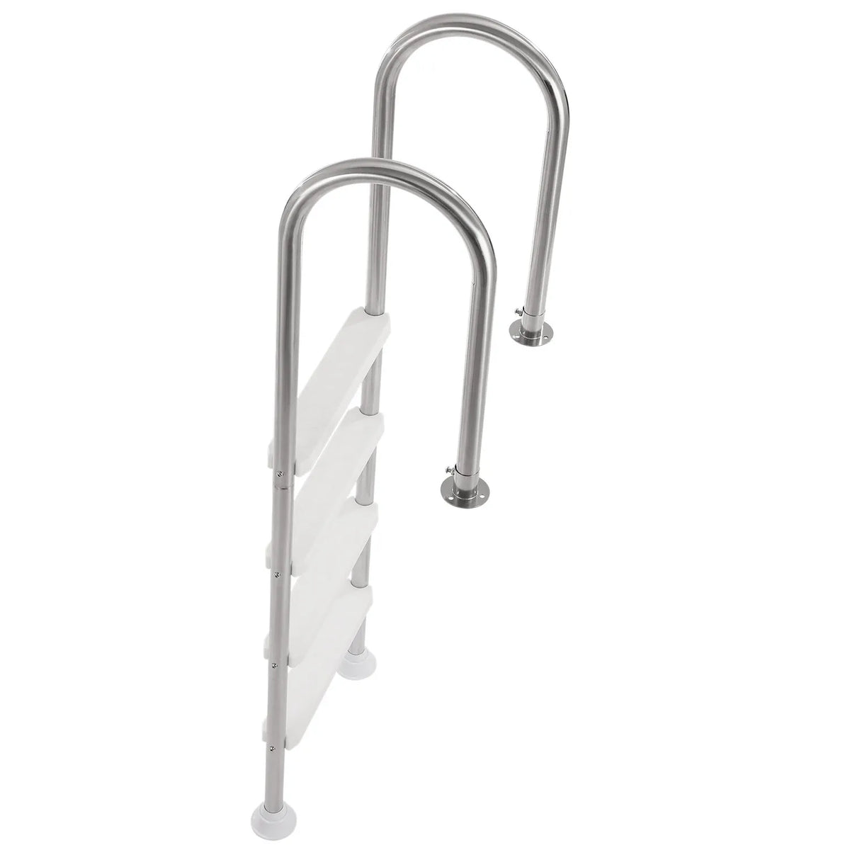 VEVOR Pool Ladder with 4 Steps and Dual Handrails, Non-Slip Reinforced Steps, Stainless Steel Construction, Maximum Load 120 kg, Suitable for 137 cm Deep In-Ground Pools with Removable Deck Pad for Indoor and Outdoor Use