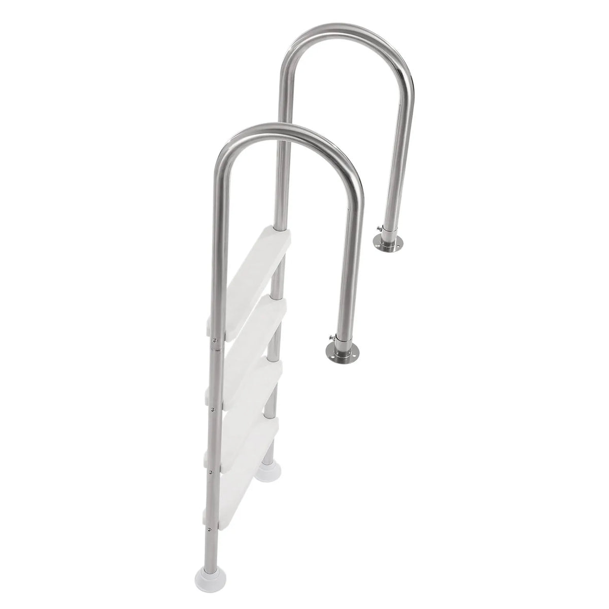 VEVOR Pool Ladder with 4 Steps and Dual Handrails, Non-Slip Reinforced Steps, Stainless Steel Construction, Maximum Load 120 kg, Suitable for 137 cm Deep In-Ground Pools with Removable Deck Pad for Indoor and Outdoor Use