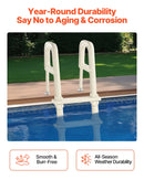 VEVOR baseina kāpnes ar 75° slīpumu, 5 pakāpieni un dubultas margas, pastiprināti neslīdoši pakāpieni, maksimālā slodze 136 kg, piemērotas 122–137 cm dziļiem iebūvētiem un virszemes baseiniem ar jebkura veida klāja segumu lietošanai iekštelpās un ārā