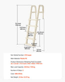 VEVOR baseina kāpnes ar 75° slīpumu, 5 pakāpieni un dubultas margas, pastiprināti neslīdoši pakāpieni, maksimālā slodze 136 kg, piemērotas 122–137 cm dziļiem iebūvētiem un virszemes baseiniem ar jebkura veida klāja segumu lietošanai iekštelpās un ārā