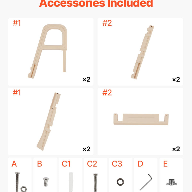 VEVOR baseina kāpnes ar slīpu konstrukciju, 5 pakāpieni un dubultas margas, pastiprināti neslīdoši pakāpieni, maksimālā slodze 136 kg, piemērotas 122–137 cm dziļiem iebūvētiem un virszemes baseiniem ar jebkura veida klāja segumu, taupe krāsa
