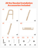 VEVOR baseina kāpnes ar slīpu konstrukciju, 5 pakāpieni un dubultas margas, pastiprināti neslīdoši pakāpieni, maksimālā slodze 136 kg, piemērotas 122–137 cm dziļiem iebūvētiem un virszemes baseiniem ar jebkura veida klāja segumu, taupe krāsa