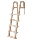 VEVOR baseina kāpnes ar slīpu konstrukciju, 5 pakāpieni un dubultas margas, pastiprināti neslīdoši pakāpieni, maksimālā slodze 136 kg, piemērotas 122–137 cm dziļiem iebūvētiem un virszemes baseiniem ar jebkura veida klāja segumu, taupe krāsa