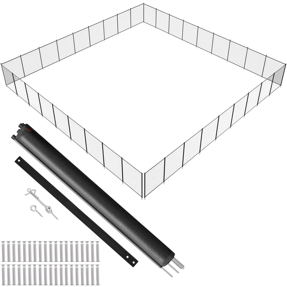 VEVOR Removable Pool Safety Fence 1.21 × 32.91 m, Child Safety Fence for In-Ground Pools, Easy DIY Installation, 340 g/m² Teslin PVC Mesh Fabric, Protection for Children and Pets