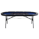 VEVOR salokāms pokera galds 10 spēlētājiem, 2133,6 mm ovāls kazino tipa galds Blackjack un Texas Hold’em ar polsterētām malām un nerūsējošā tērauda glāžu turētājiem, pārnēsājams kāršu spēļu galds - ZEMLETES.LV