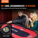 VEVOR salokāms pokera galds 10 spēlētājiem, 2286 mm ovāls kazino tipa galds Blackjack un Texas Hold’em ar polsterētām malām un nerūsējošā tērauda glāžu turētājiem, pārnēsājams kāršu spēļu galds - ZEMLETES.LV