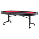 VEVOR salokāms pokera galds 10 spēlētājiem, 2286 mm ovāls kazino tipa galds Blackjack un Texas Hold’em ar polsterētām malām un nerūsējošā tērauda glāžu turētājiem, pārnēsājams kāršu spēļu galds - ZEMLETES.LV